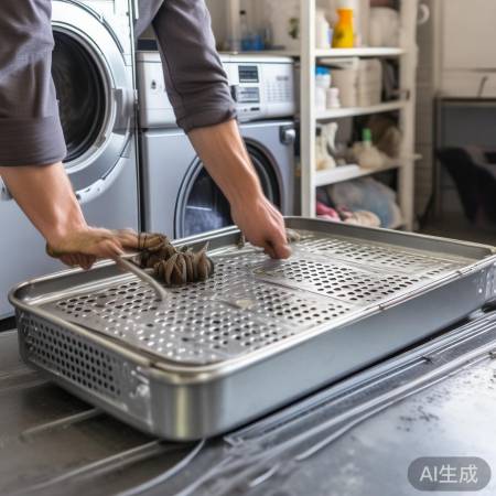 洗衣盘更换/清理，逆序装回。