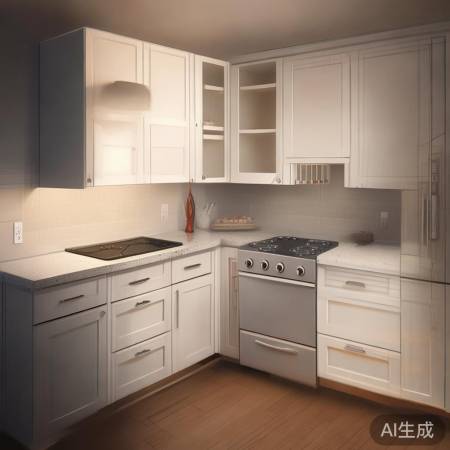 L型橱柜拐角,集成灶理想位置