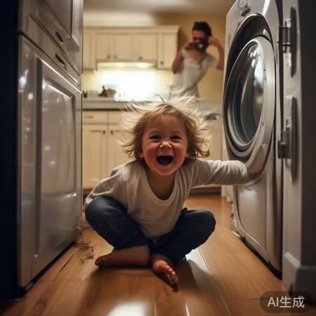 洗衣机意外，孩子险情紧急。