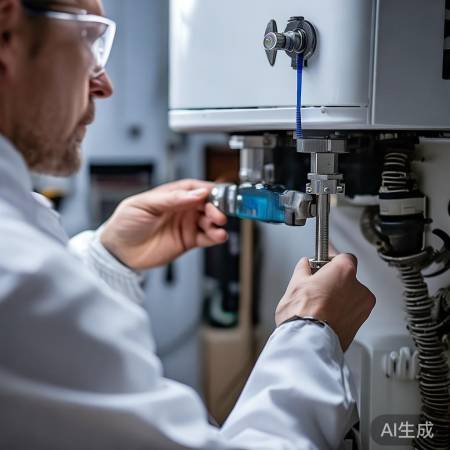 调整补水栓，对齐水位指示