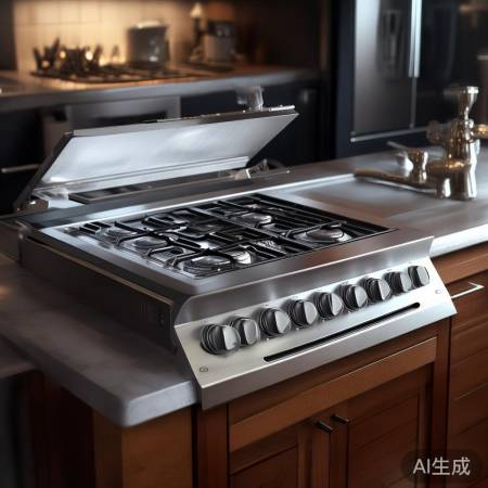 大面板翻盖灶，时尚高效，省时省