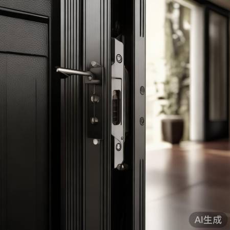 防盗门凹槽固定,守护家庭安全。