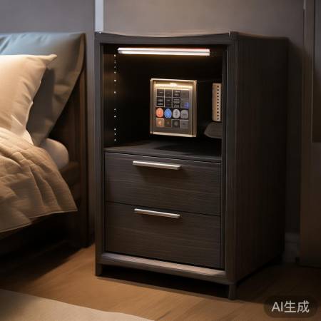 “小巧床头柜保险柜，空间安全两