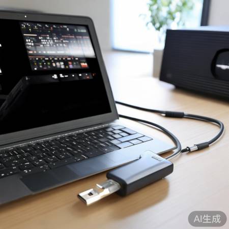 “USB转HDMI连接投影，电