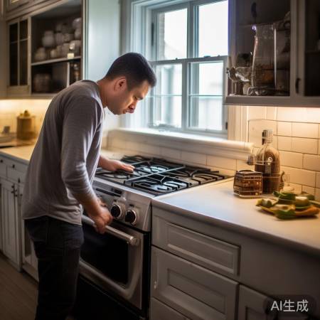 燃气灶维修前，安全先行，关闭通