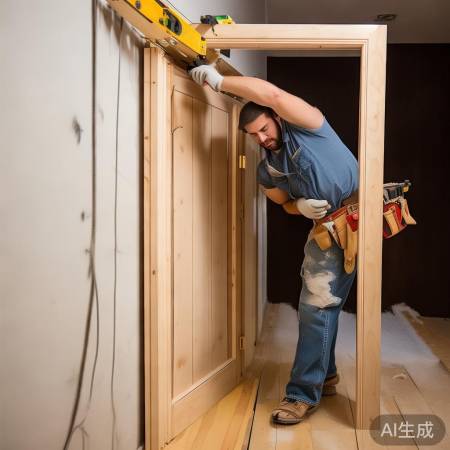 安装门框，确保水平