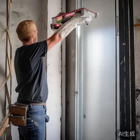 安装门框，确保水平牢固