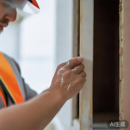 涂防锈漆固门框