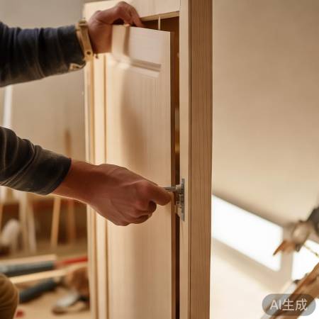 门扇安装,注意开启方向与缝隙