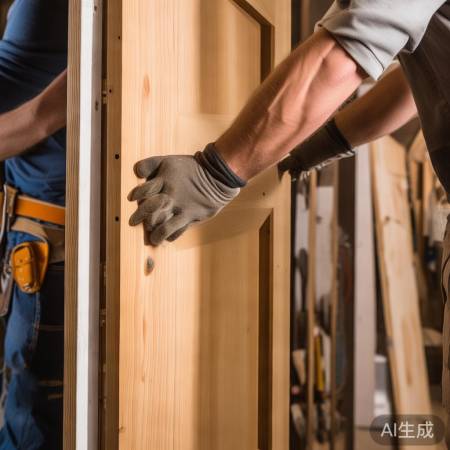 安装门扇,确保匹配并锁紧