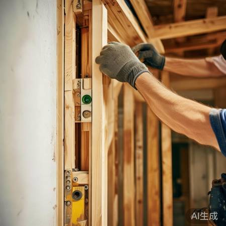 安装门框，检查调整牢固