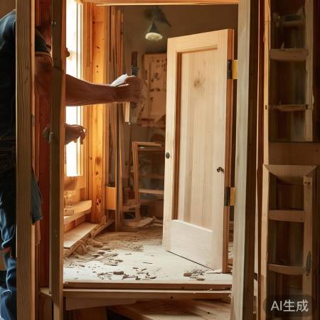 安装门扇步骤完成