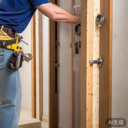 门框缝隙与锁芯稳固