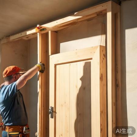 安装门框，用水平仪确保水平