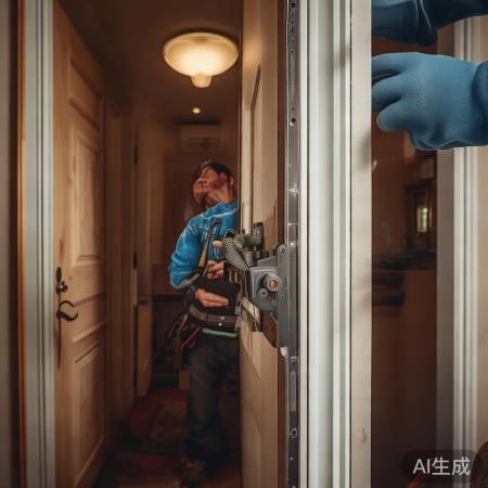 细致安装防盗门，一步一个脚印