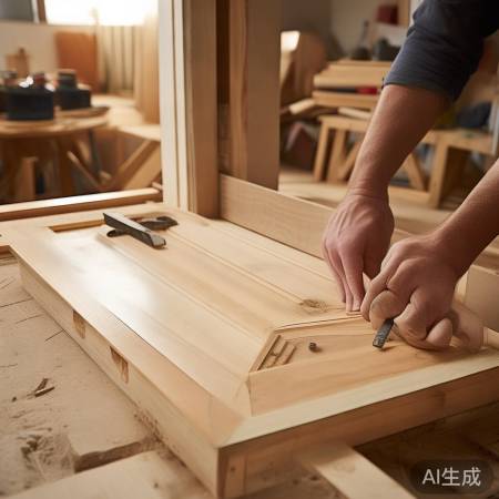 安装门扇，调水平垂直